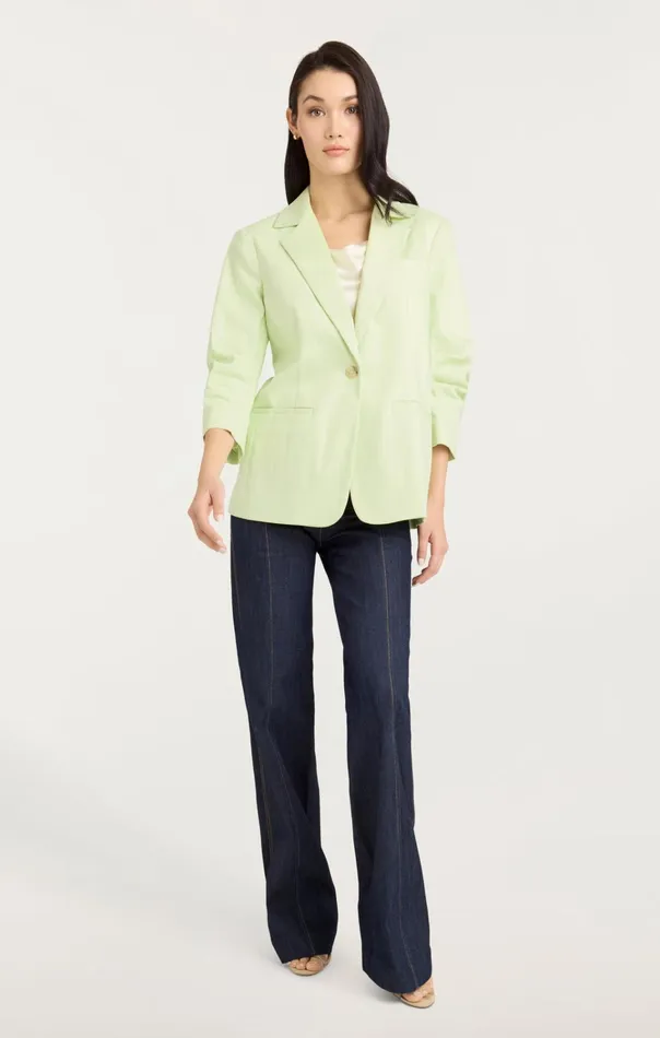 Women Cinq Sept Jackets and Blazers Denim Khloe Blazer Pistachio