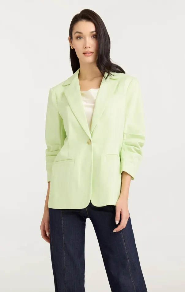 Women Cinq Sept Jackets and Blazers Denim Khloe Blazer Pistachio