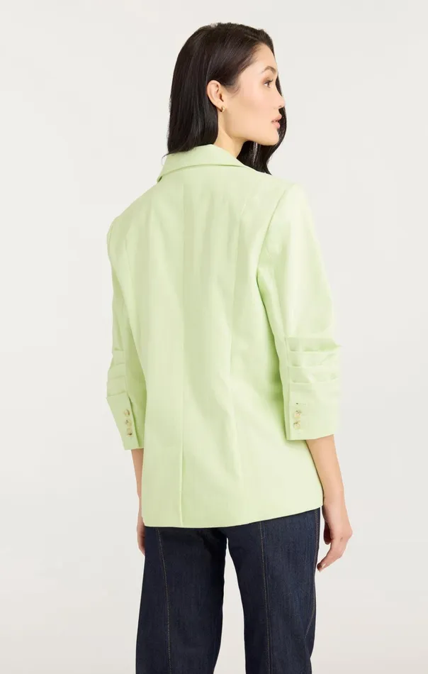Women Cinq Sept Jackets and Blazers Denim Khloe Blazer Pistachio