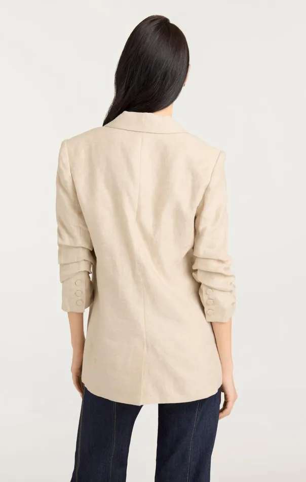 Women Cinq Sept Jackets and Blazers Linen Kylie Blazer Khaki