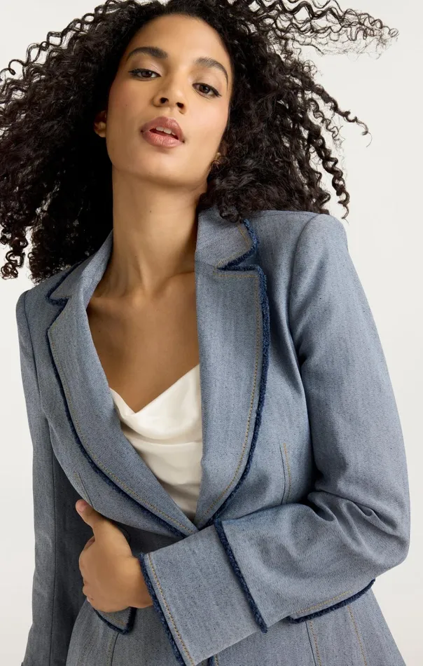 Women Cinq Sept Jackets and Blazers Sallie Jacket Light Indigo