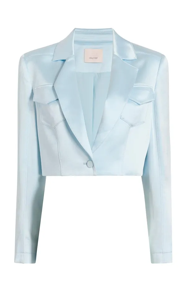 Women Cinq Sept Jackets and Blazers Satin Ida Jacket Glacial Blue