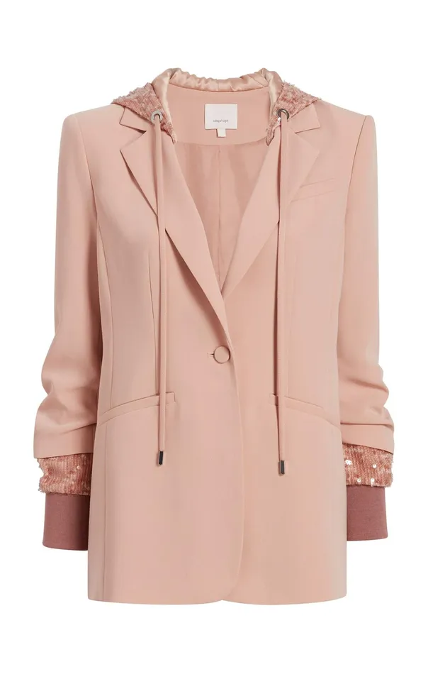 Women Cinq Sept Jackets and Blazers Sequin Hooded Khloe Blazer Blusher