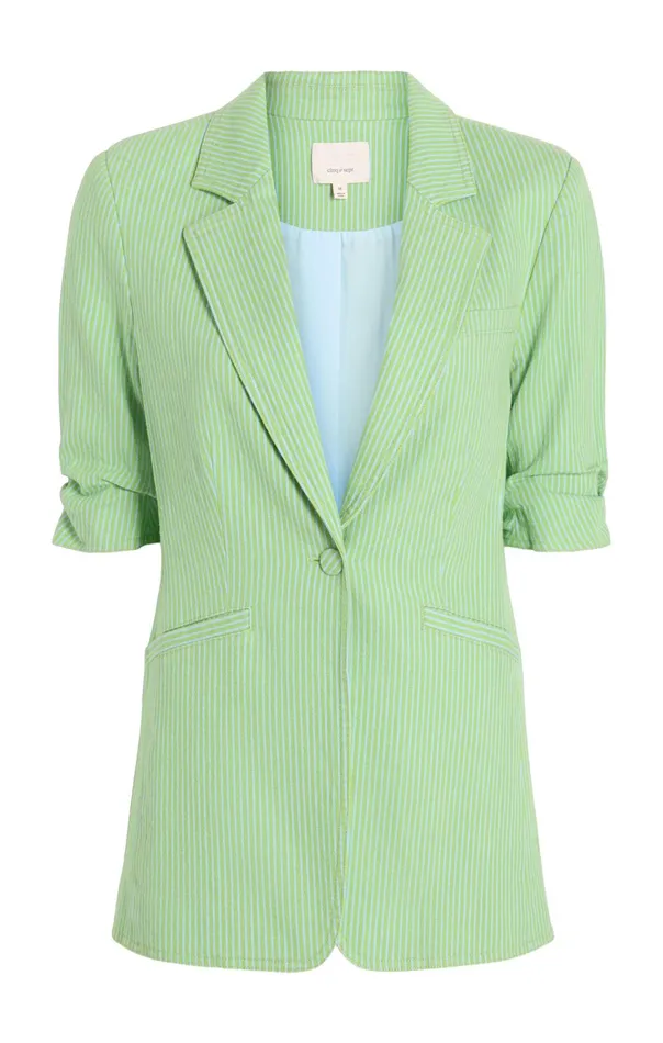 Women Cinq Sept Jackets and Blazers Short Sleeve Khloe Blazer Lush Meadowskylight