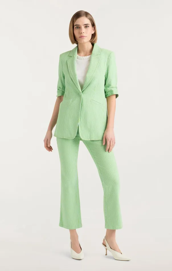 Women Cinq Sept Jackets and Blazers Short Sleeve Khloe Blazer Lush Meadowskylight