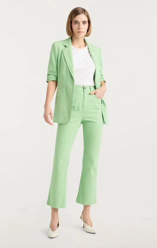 Women Cinq Sept Jackets and Blazers Short Sleeve Khloe Blazer Lush Meadowskylight