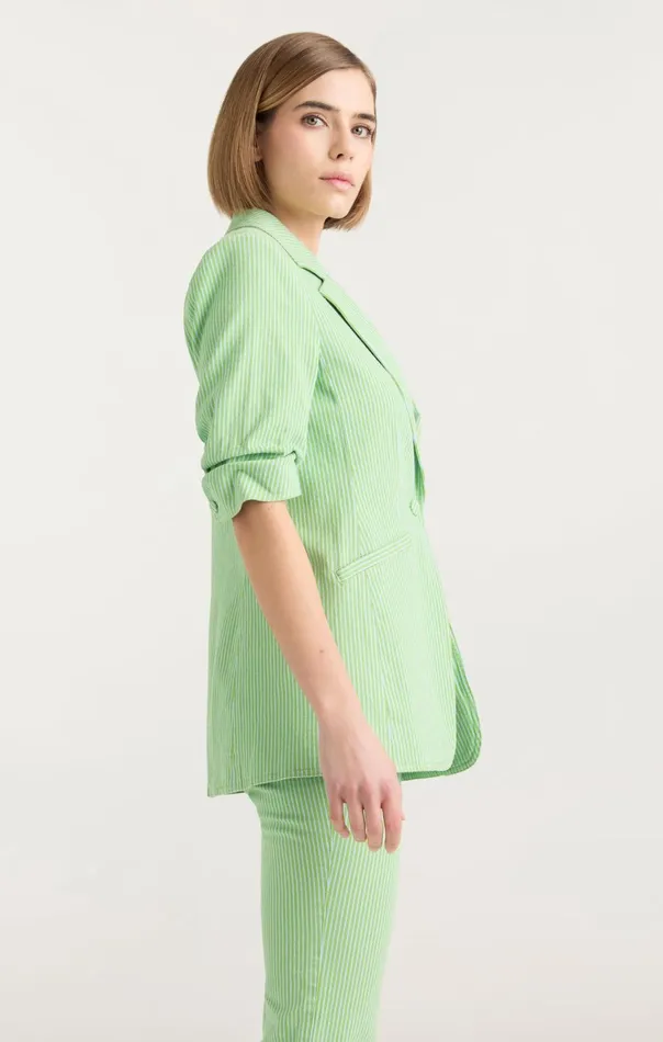 Women Cinq Sept Jackets and Blazers Short Sleeve Khloe Blazer Lush Meadowskylight