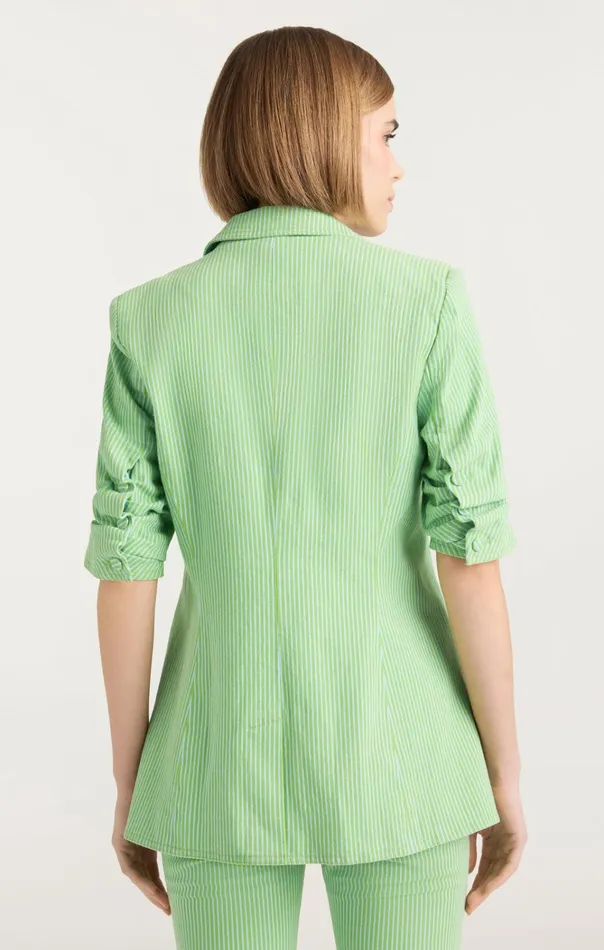 Women Cinq Sept Jackets and Blazers Short Sleeve Khloe Blazer Lush Meadowskylight