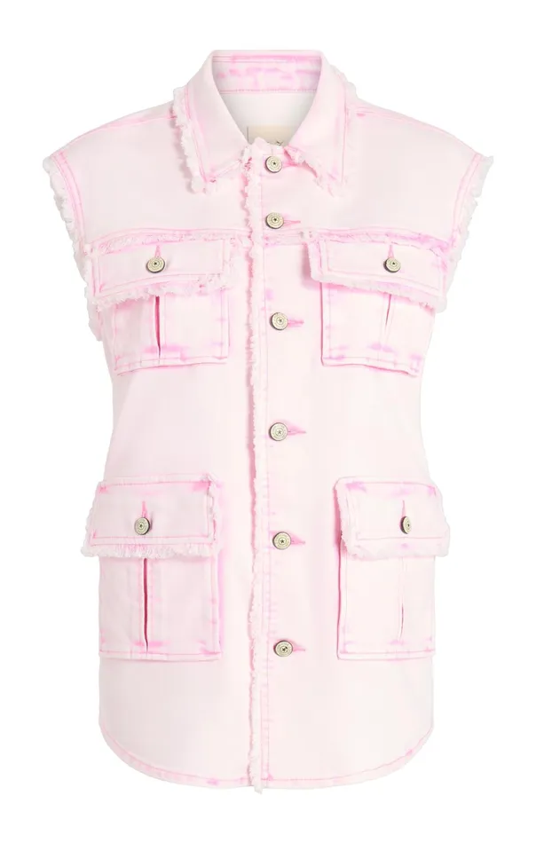Women Cinq Sept Jackets and Blazers Sleeveless Vera Jacket Flamingo