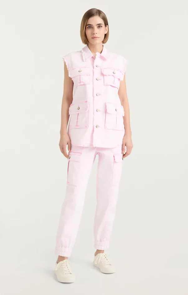 Women Cinq Sept Jackets and Blazers Sleeveless Vera Jacket Flamingo
