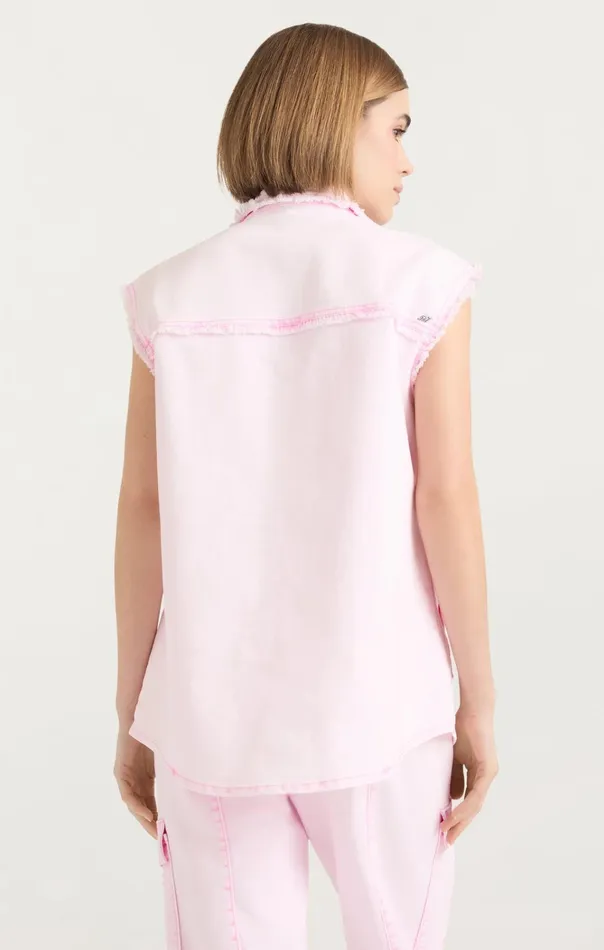 Women Cinq Sept Jackets and Blazers Sleeveless Vera Jacket Flamingo