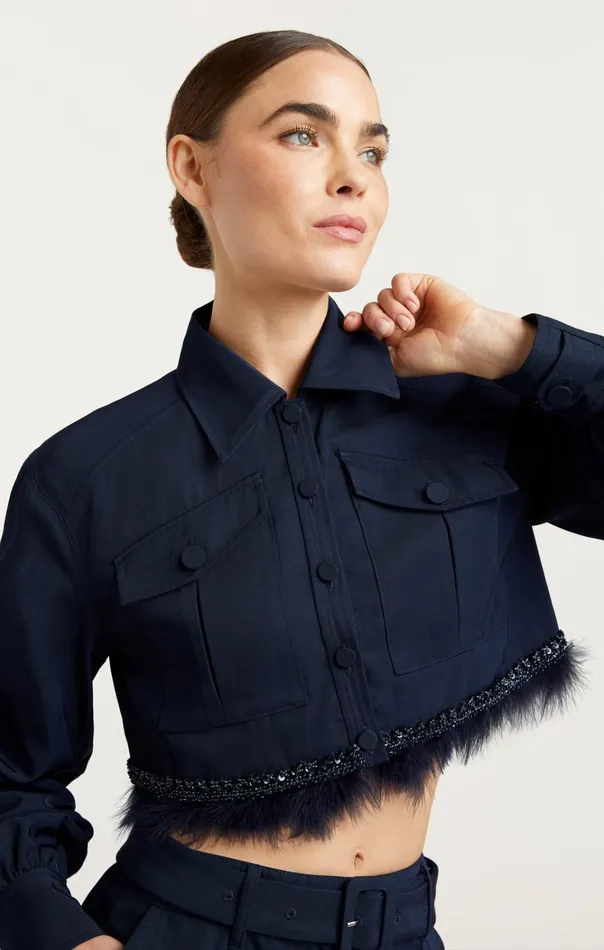 Women Cinq Sept Jackets and Blazers Suvi Jacket Navy