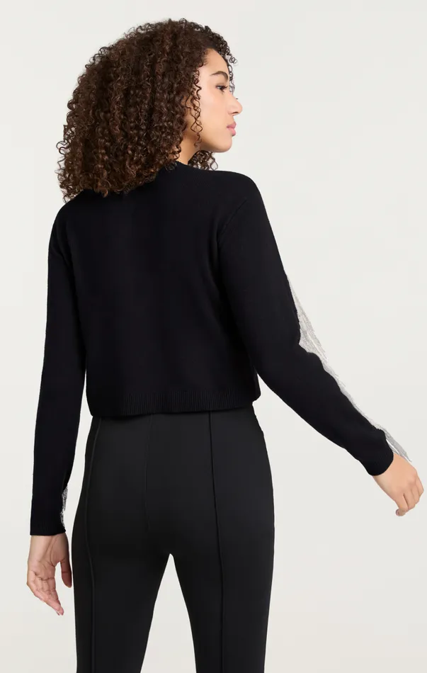 Women Cinq Sept Tops Althea Sweater Blacksilver
