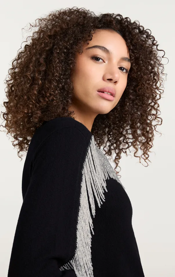 Women Cinq Sept Tops Althea Sweater Blacksilver