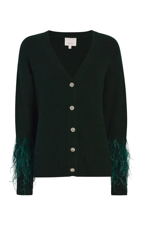 Women Cinq Sept Tops Briana Cardigan Dark Emerald