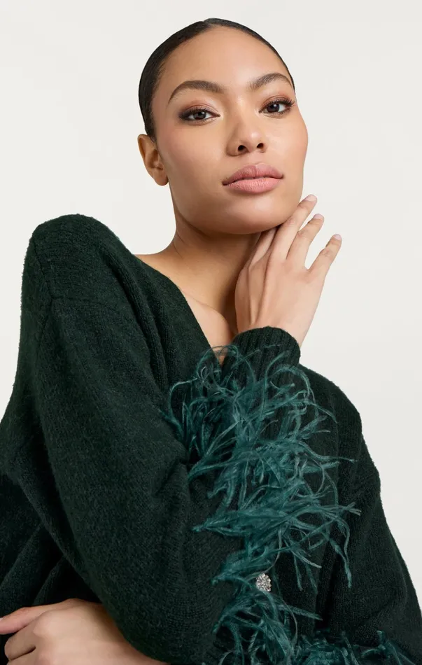 Women Cinq Sept Tops Briana Cardigan Dark Emerald