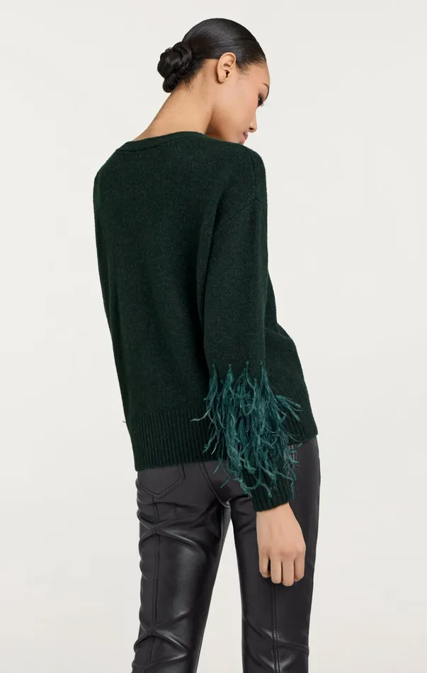Women Cinq Sept Tops Briana Cardigan Dark Emerald