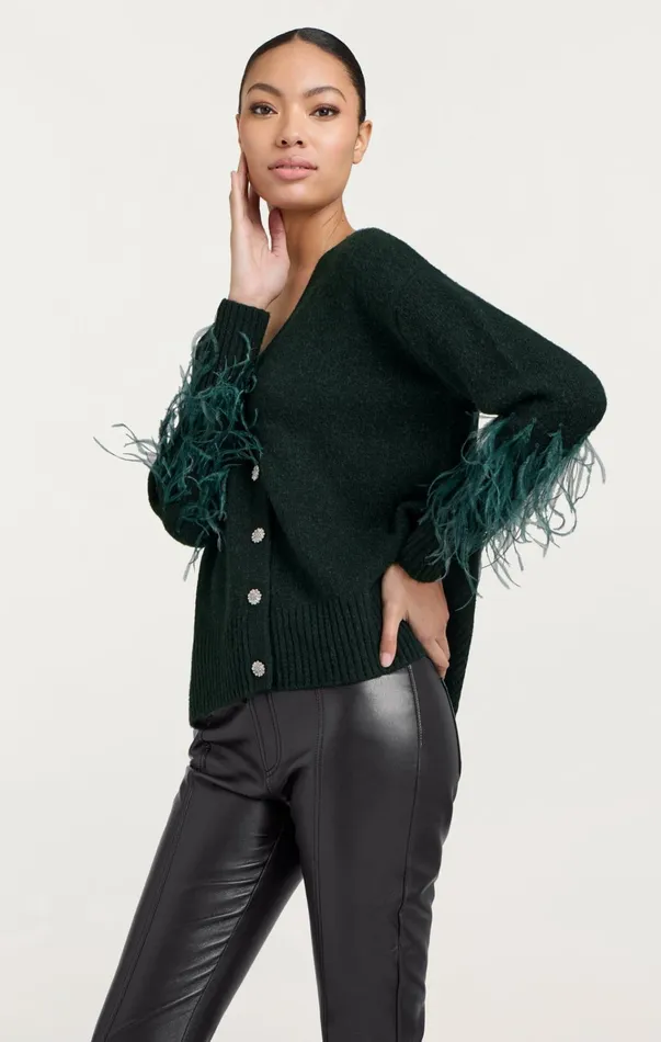 Women Cinq Sept Tops Briana Cardigan Dark Emerald