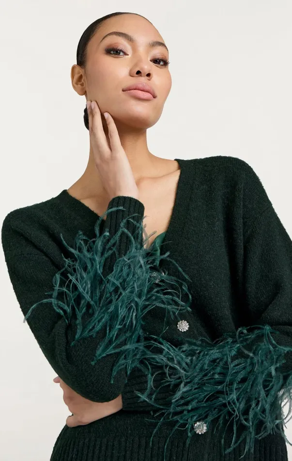 Women Cinq Sept Tops Briana Cardigan Dark Emerald