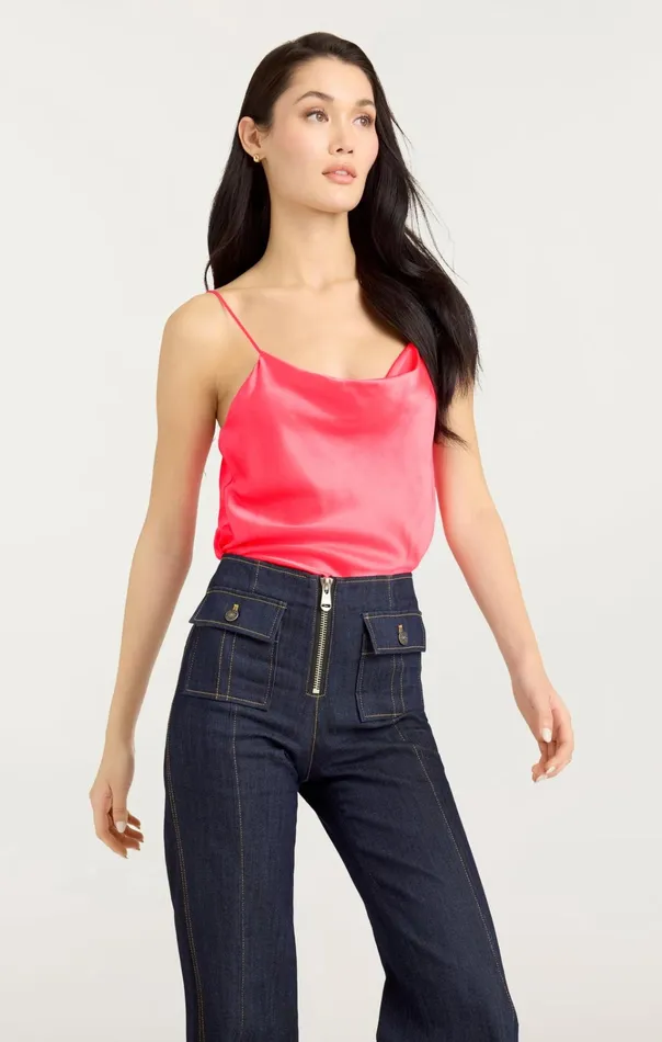 Women Cinq Sept Tops Marta Cami Neon Coral