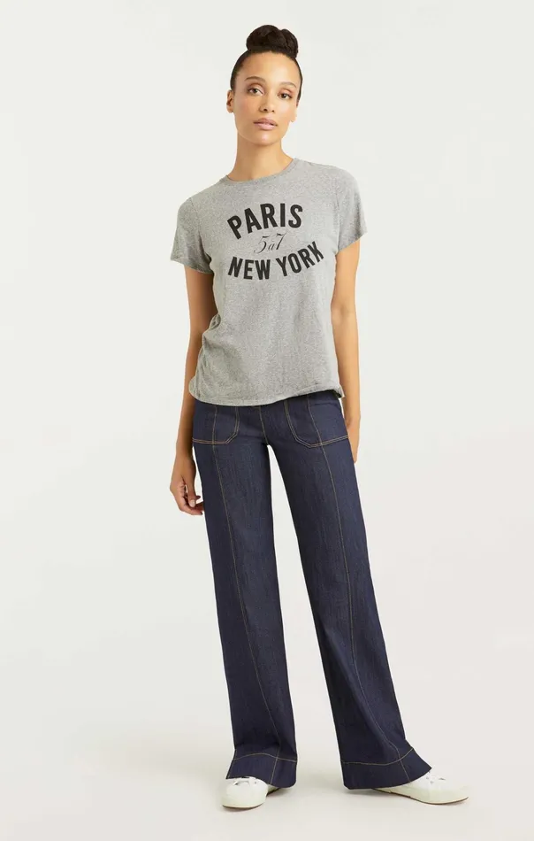 Women Cinq Sept Tops Paris New York Tee Heather Greyblack