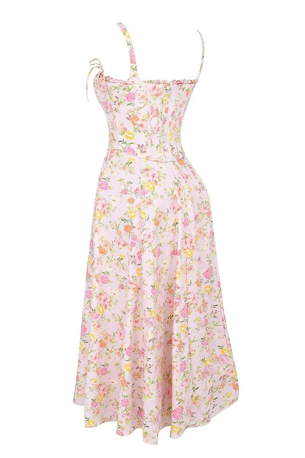 Women Clarabelle Pink Meadow Print Cotton Midi Sundress House Of CB Dresses