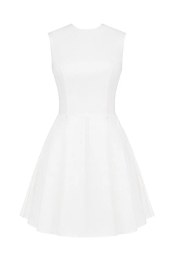Women Claretta White Pleated Cotton Mini Dress House Of CB Dresses Women Claretta White Pleated Cotton Mini Dress House Of CB Dresses