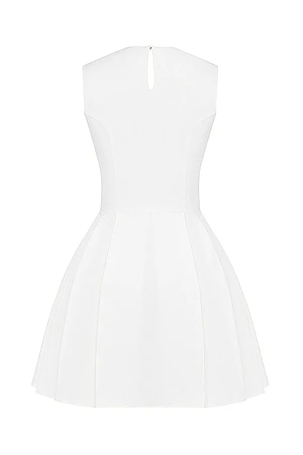 Women Claretta White Pleated Cotton Mini Dress House Of CB Dresses Women Claretta White Pleated Cotton Mini Dress House Of CB Dresses