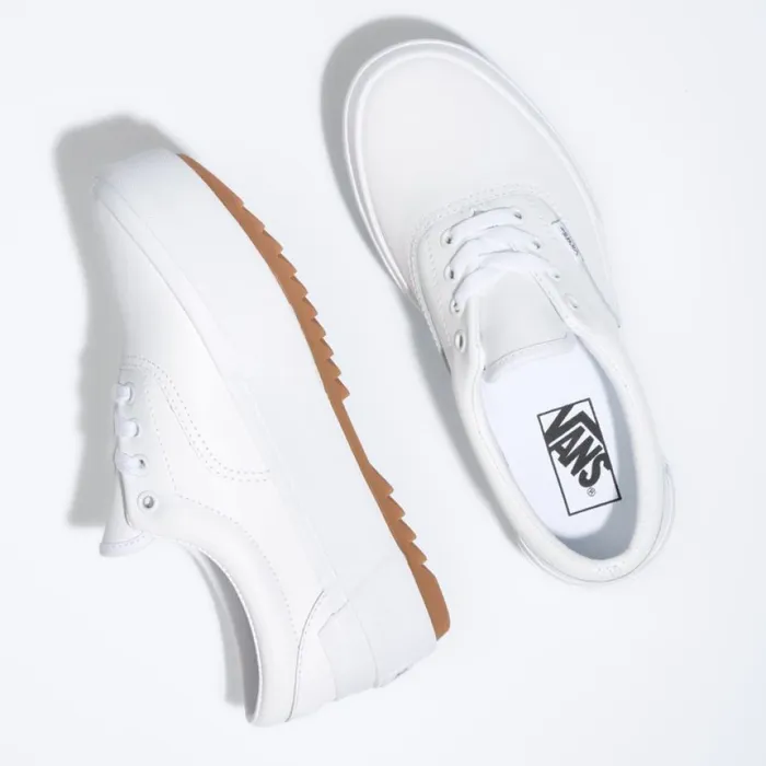 Women Classics Shoes Vans Leather Era Stacked True WhiteTrue White Women Classics Shoes Vans Leather Era Stacked True WhiteTrue White