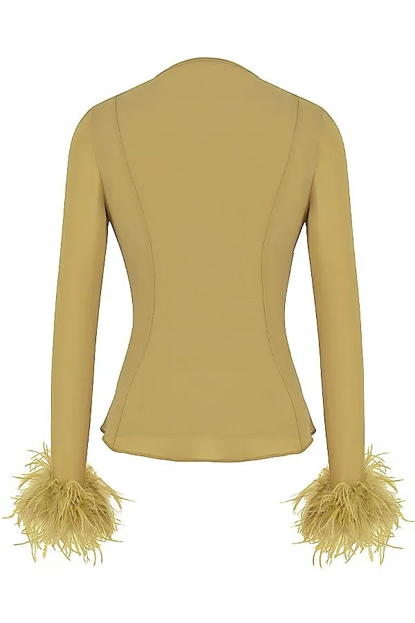 Women Claudia Olive Trimmed Top House Of CB Tops Women Claudia Olive Trimmed Top House Of CB Tops
