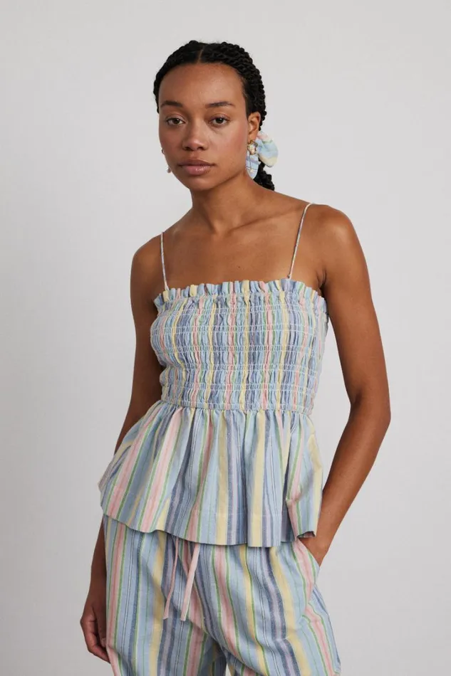 Women Coords Damson Madder Hope Shirred Cami 8211 Multi Stripe