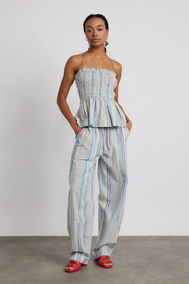 Women Coords Damson Madder Hope Shirred Cami 8211 Multi Stripe