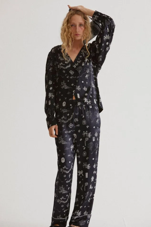 Women Coords Damson Madder Joni Pants 8211 Symbol Print
