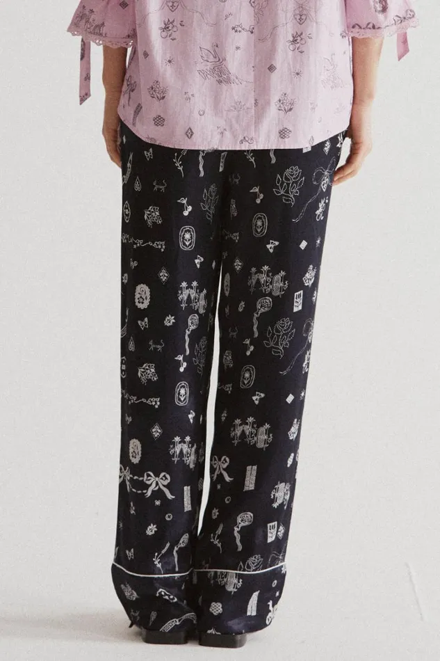 Women Coords Damson Madder Joni Pants 8211 Symbol Print