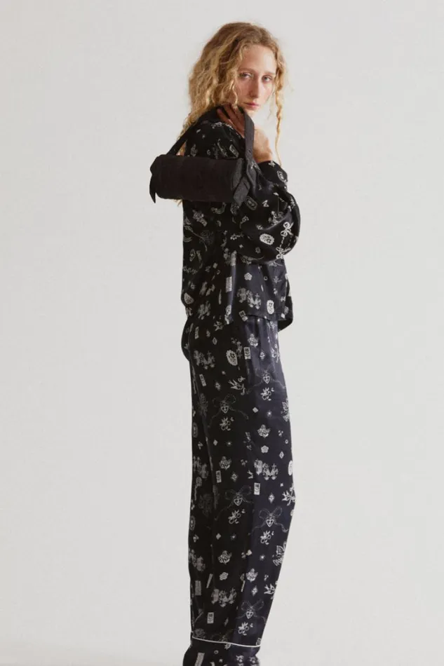 Women Coords Damson Madder Joni Pants 8211 Symbol Print