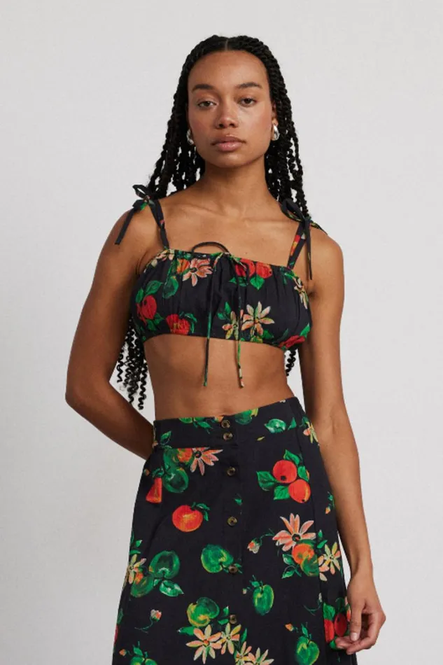 Women Coords Damson Madder Karmen Ruche Bralet 8211 Apple Print