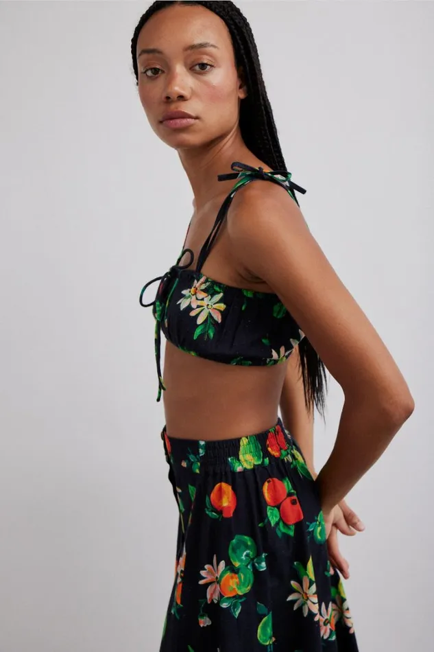 Women Coords Damson Madder Karmen Ruche Bralet 8211 Apple Print