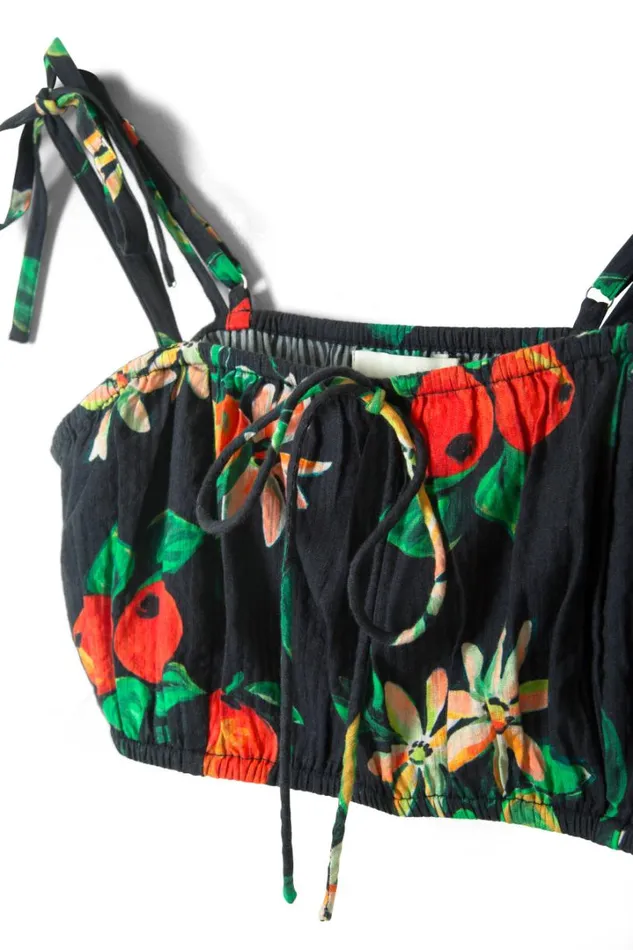 Women Coords Damson Madder Karmen Ruche Bralet 8211 Apple Print