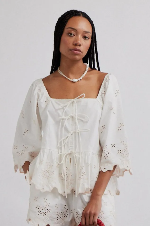 Women Coords Damson Madder Lana Blouse 8211 Broderie