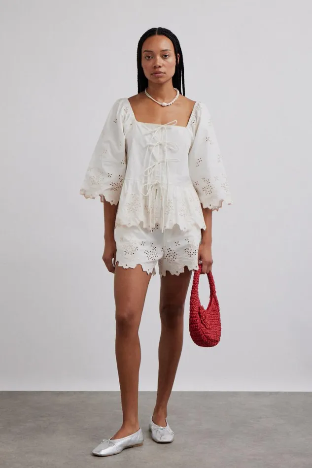 Women Coords Damson Madder Lana Shorts 8211 Broderie