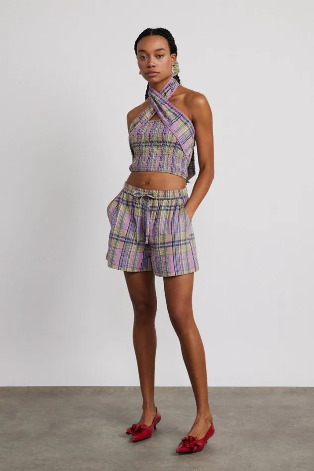 Women Coords Damson Madder Pia Top 8211 Cindy Check