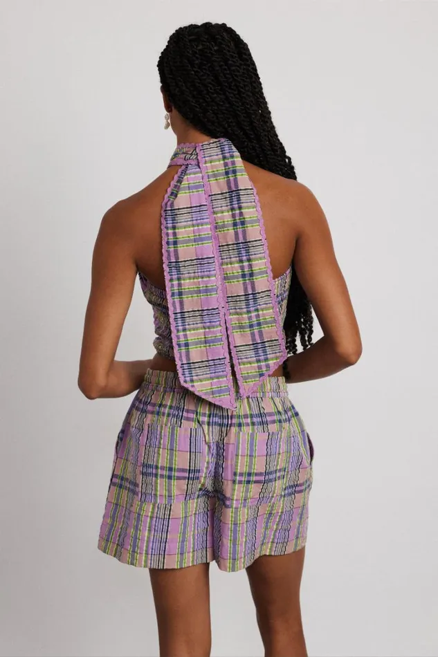 Women Coords Damson Madder Pia Top 8211 Cindy Check