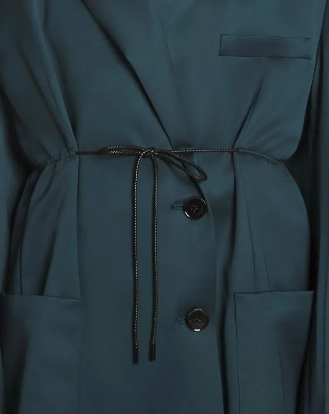 Women Coats and Jackets Lanvin Oversized Belted Jacket Forest Green Women Coats and Jackets Lanvin Oversized Belted Jacket Forest Green