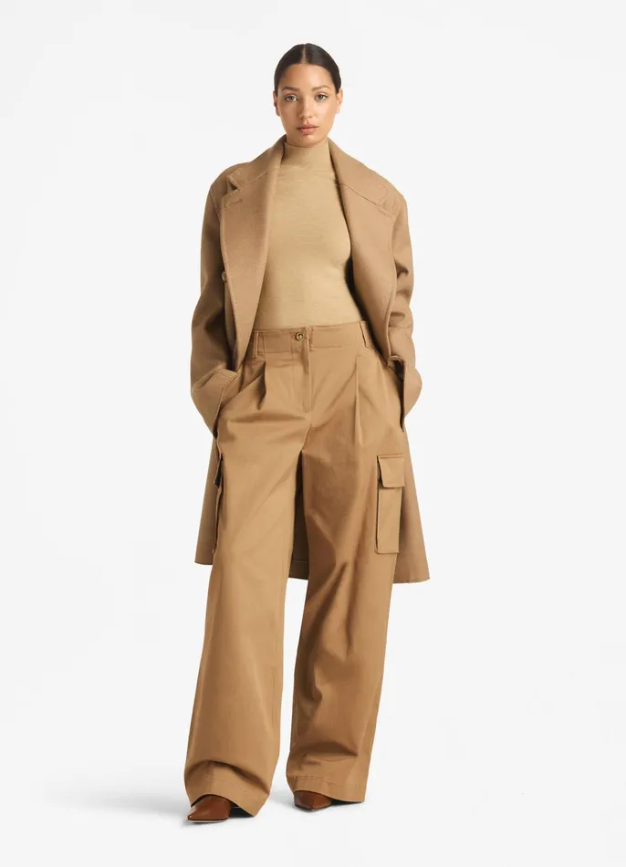 Women Coats St John DoubleFace Wool And Cashmere Blend Coat Camel Women Coats St John DoubleFace Wool And Cashmere Blend Coat Camel
