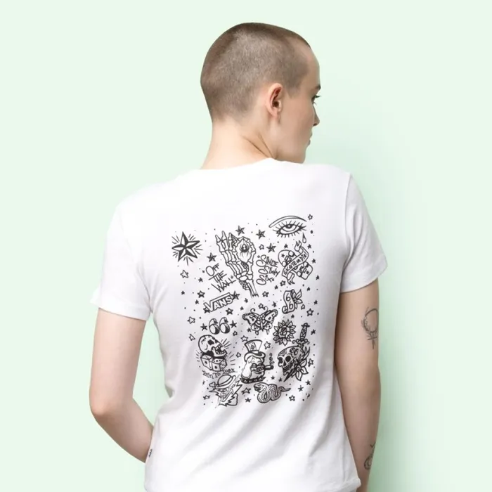 Women Color Flash Crew Tee White TShirts and Tanks Vans