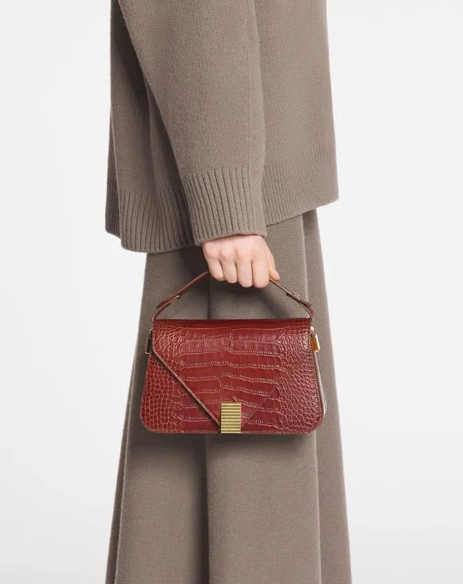 Women Concerto Lanvin Concerto Arpge Bag In CrocodileEffect Leather Mahogany Women Concerto Lanvin Concerto Arpge Bag In CrocodileEffect Leather Mahogany