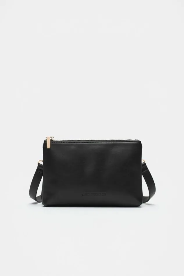 Women Cross Body Seed Heritage Multi Pocket Crossbody Bag Black
