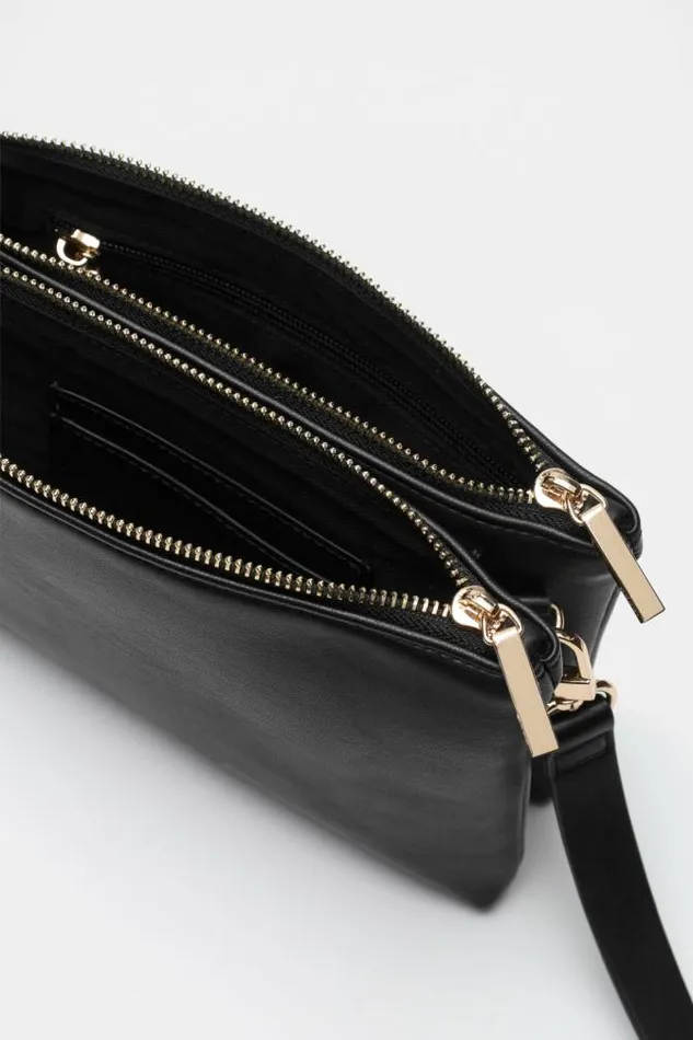 Women Cross Body Seed Heritage Multi Pocket Crossbody Bag Black