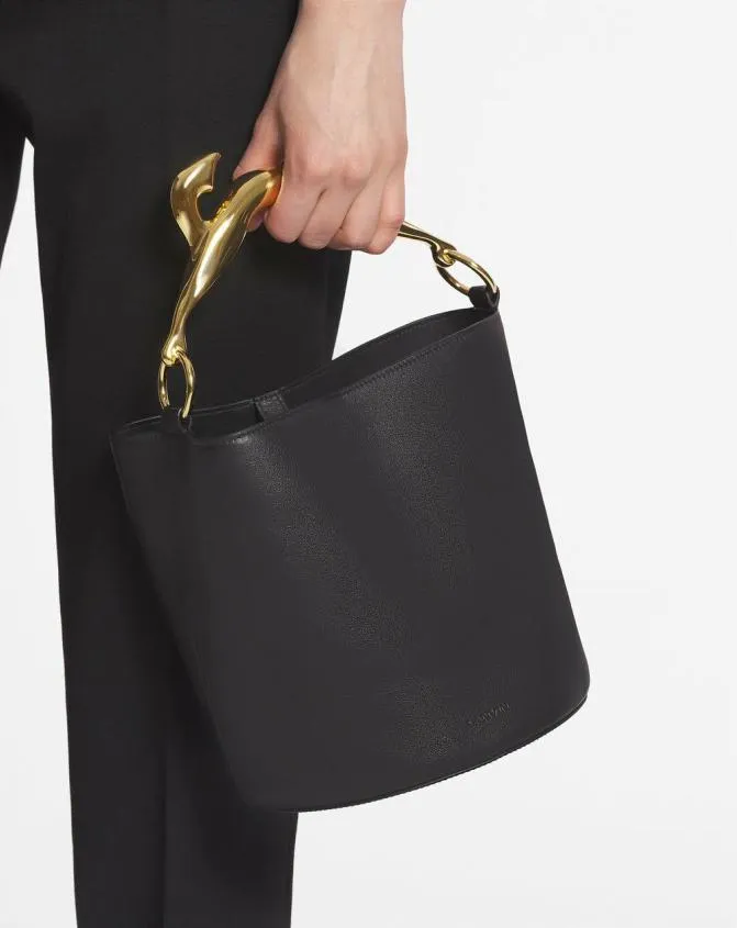 Women Crossbody Bags and Shoulder Bags Lanvin Leather Fusion Cat Bucket Bag Black Women Crossbody Bags and Shoulder Bags Lanvin Leather Fusion Cat Bucket Bag Black