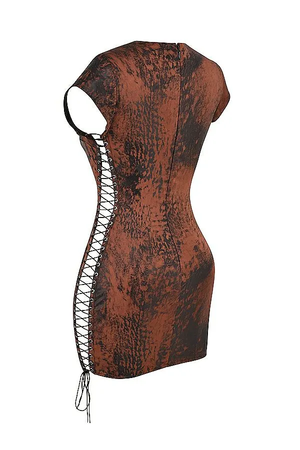 Women Daphne Antique Copper Lace Up Mini Dress House Of CB Dresses Women Daphne Antique Copper Lace Up Mini Dress House Of CB Dresses